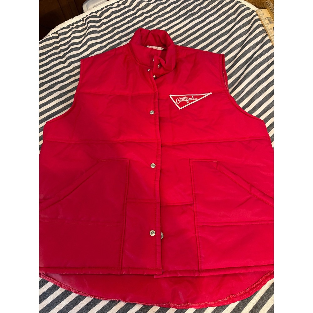 Vintage Active Generation Red Puffer Vest Mens Medium Made in USA